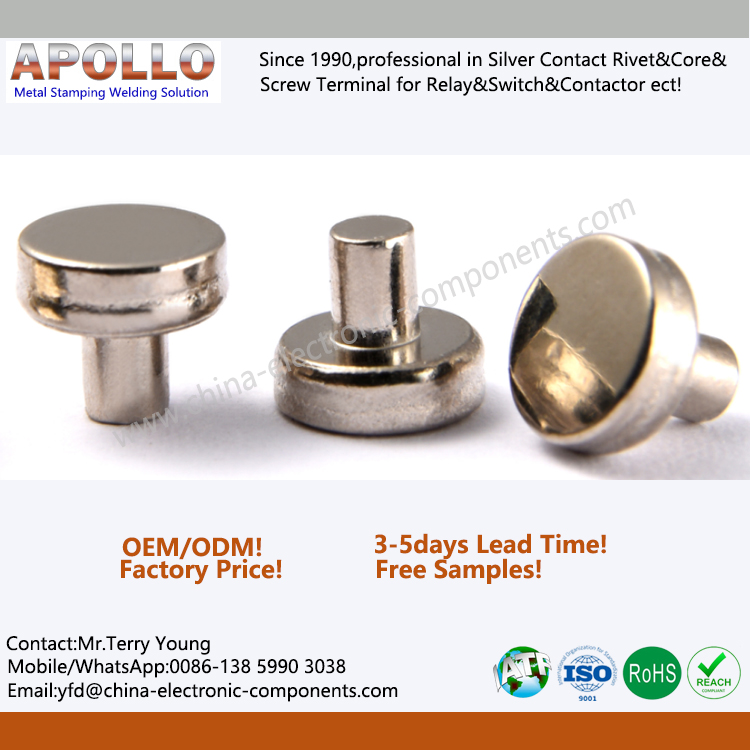 Industrial Tungsten Brazed Contacts Rivets