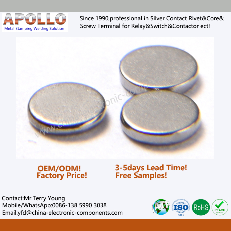 Tungsten Metal Small Polished Discs 99.95% purity