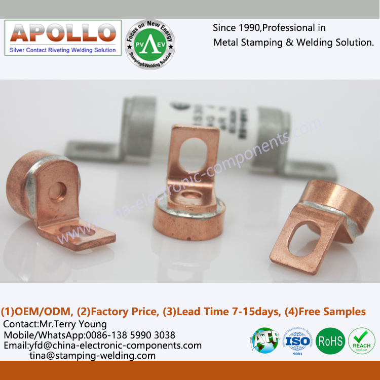 Eaton Fuse Cap and Contact Joined by Tin Brazing
