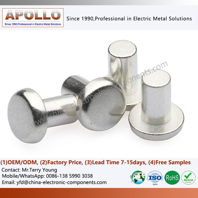 Silver Solid Contact Rivets Silver Solid Contact Rivets