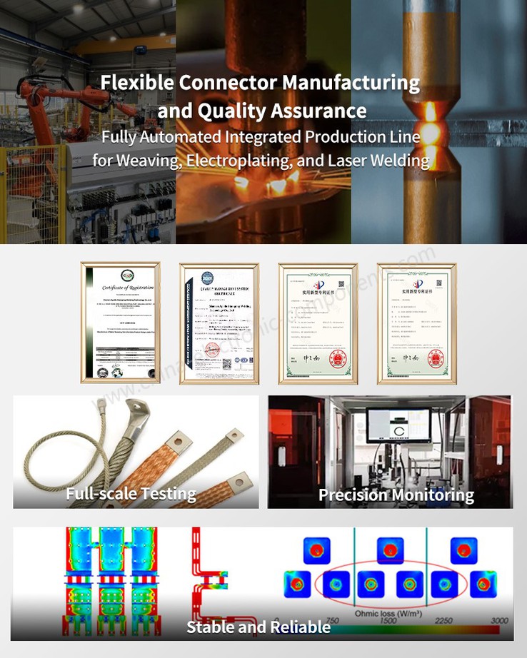 Copper Braided Flexible Busbars Fully Automated Integrated Production Line for Weaving, Electroplating, and Laser Welding Copper Braided Flexible Busbars Fully Automated Integrated Production Line for Weaving, Electroplating, and Laser Welding