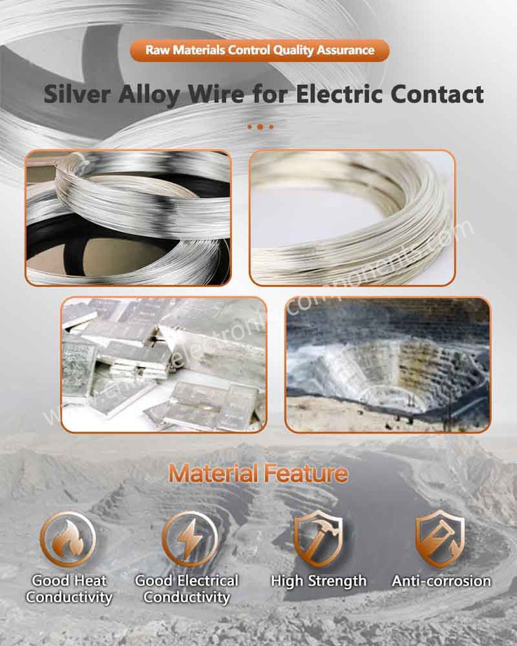 Silver Alloy Raw Material for Electrical Contacts for Industrial applications Silver Alloy Raw Material for Electrical Contacts for Industrial applications