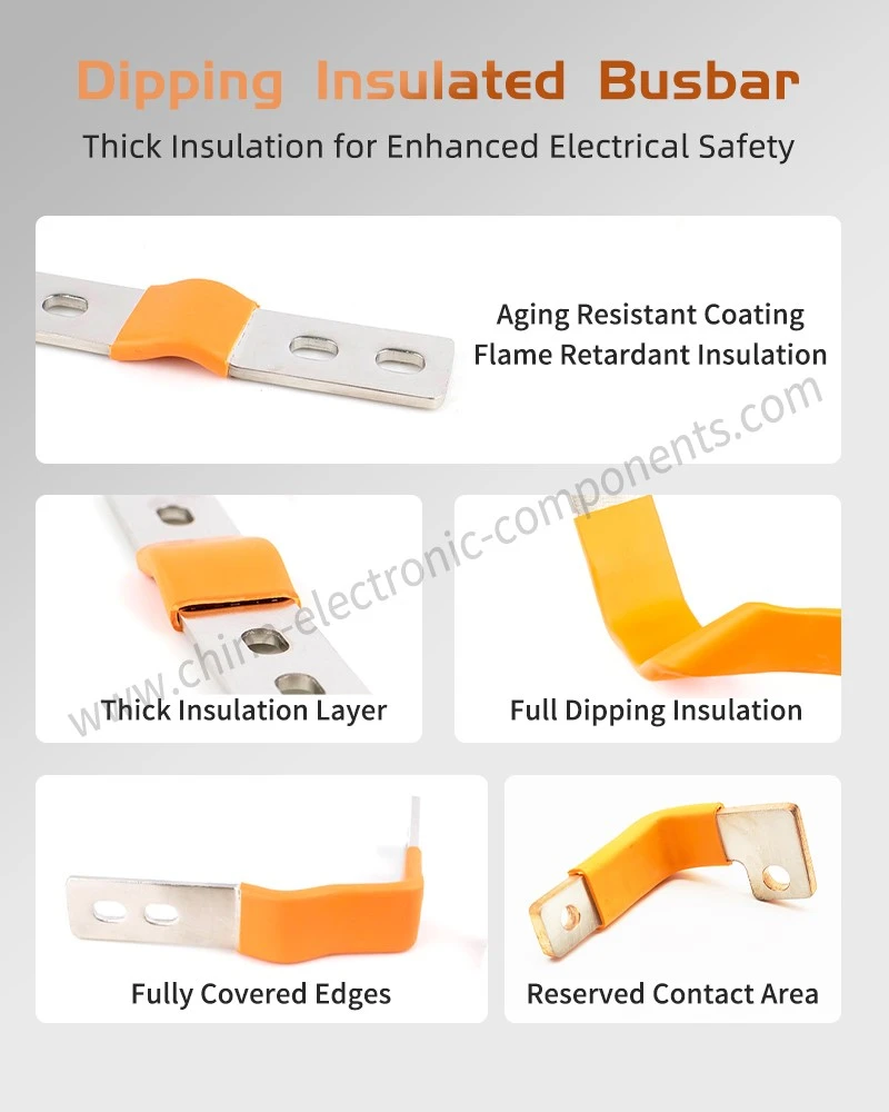 PVC dip-insulated busbars for Thick Insulation for Enhanced Electrical Safety PVC dip-insulated busbars for Thick Insulation for Enhanced Electrical Safety