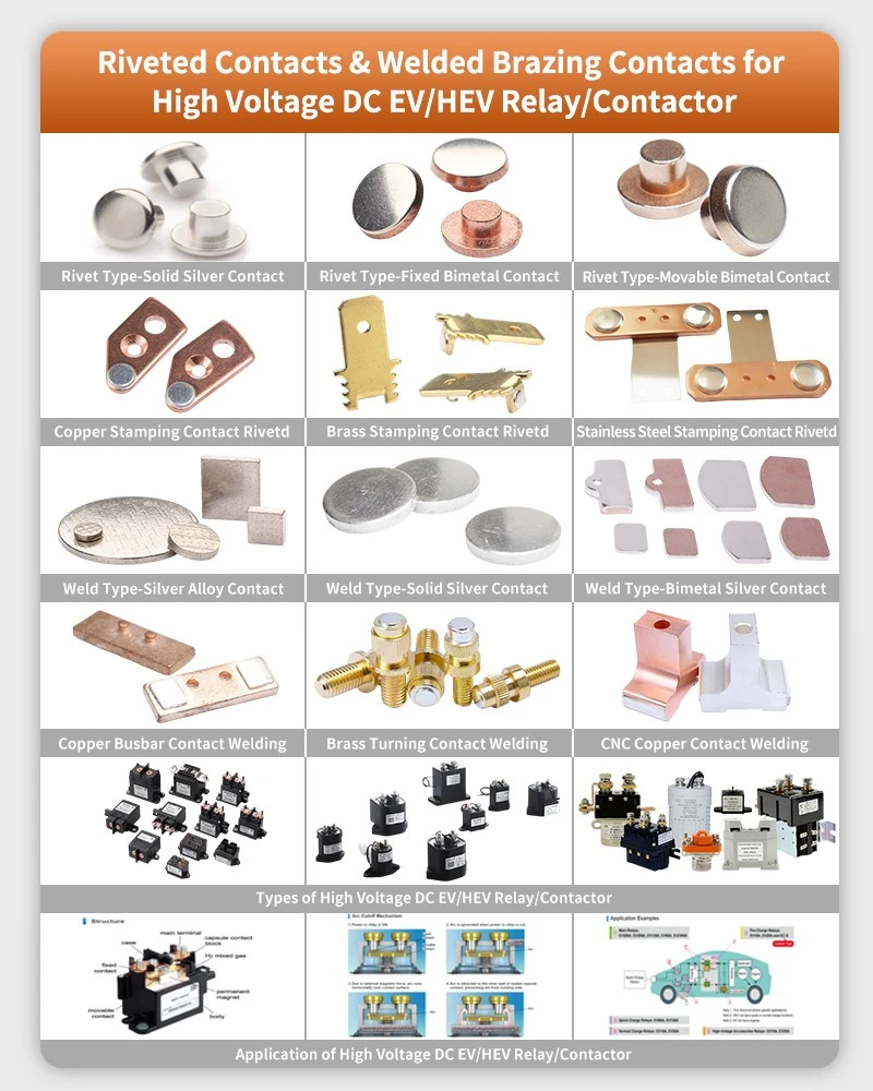 Silver Contact Brazing on Copper Bars for High Voltage DC EV/HEV Relay/Contactor Silver Contact Brazing on Copper Bars for High Voltage DC EV/HEV Relay/Contactor