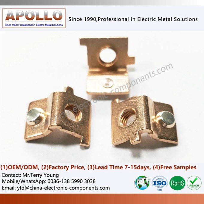 Stamping Riveting Electrical Copper Press Parts For Switch Socket Stamping Riveting Electrical Copper Press Parts For Switch Socket