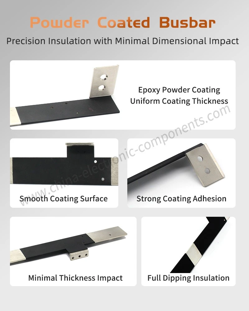 Bus Bar with Insulated Epoxy Powder Coating for Precision Insulation with Minimal Dimensional Impact Bus Bar with Insulated Epoxy Powder Coating for Precision Insulation with Minimal Dimensional Impact