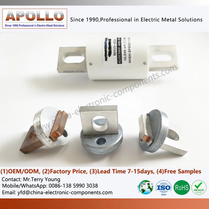 Copper Cap Contact for Semiconductor Fuses Copper Cap Contact for Semiconductor Fuses
