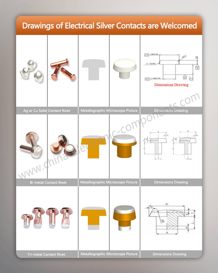 Drawings of Agcdo Electrical Contact Rivets are Welcomed Drawings of Agcdo Electrical Contact Rivets are Welcomed