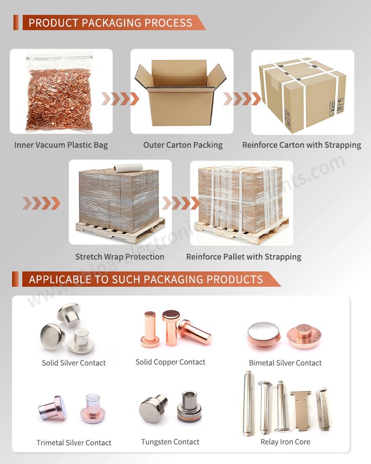 Silver Joint Contacts Packaging Process Silver Joint Contacts Packaging Process