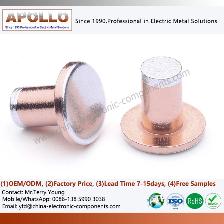 Tri-metal Contact Rivets Tri-metal Contact Rivets
