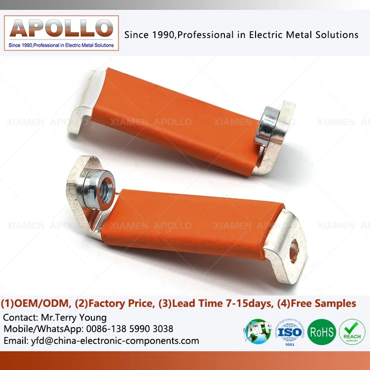 Copper Busbar Connector with Insulated Heat Shrink Tube Copper Busbar Connector with Insulated Heat Shrink Tube
