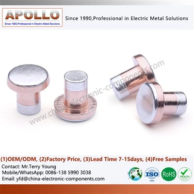 Trimetal Silver Composite Contact Rivets For Switch
