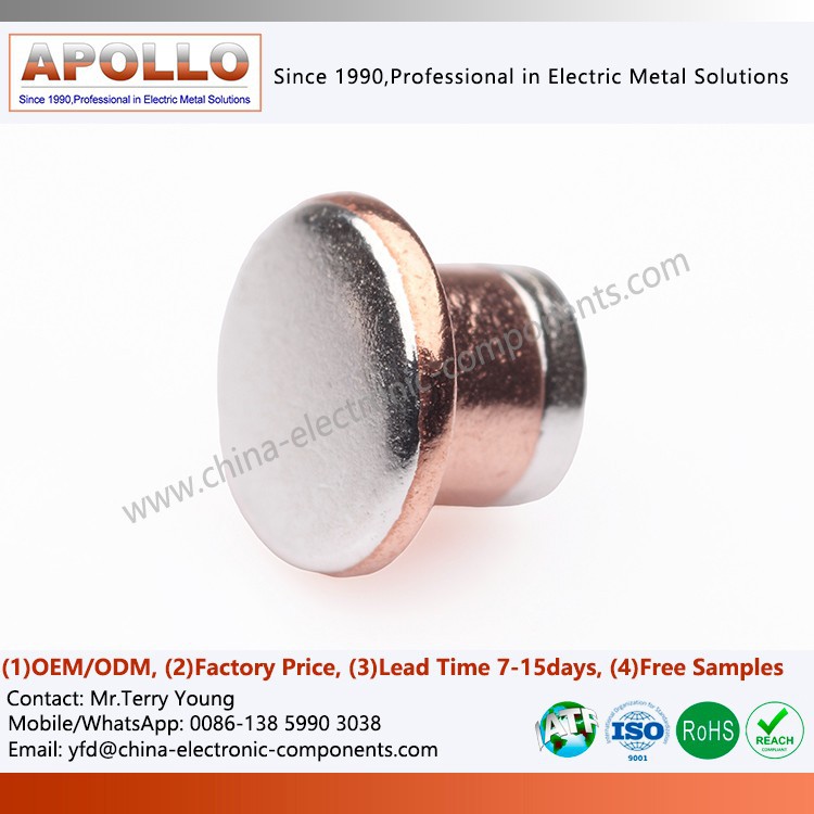 Tri-metal Electrical Contact Rivet