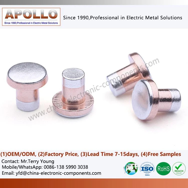 Trimetal Silver Composite Contact Rivets For Switch